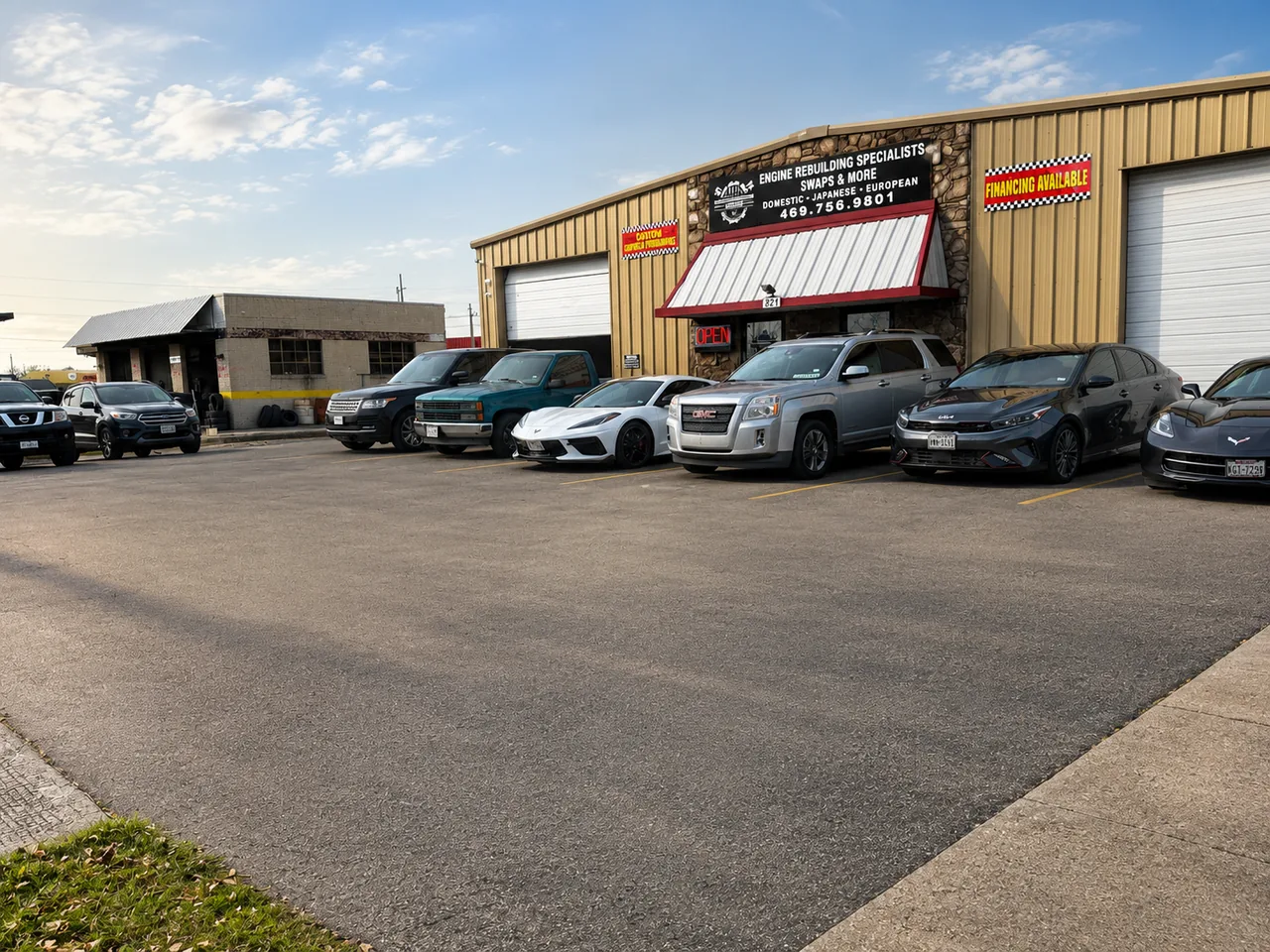 High Performance Garage storefront in Garland, Texas